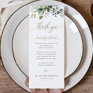 Wedding Thank You Notes Printable Templates Editable Thank You Template Thank You for Guests ...