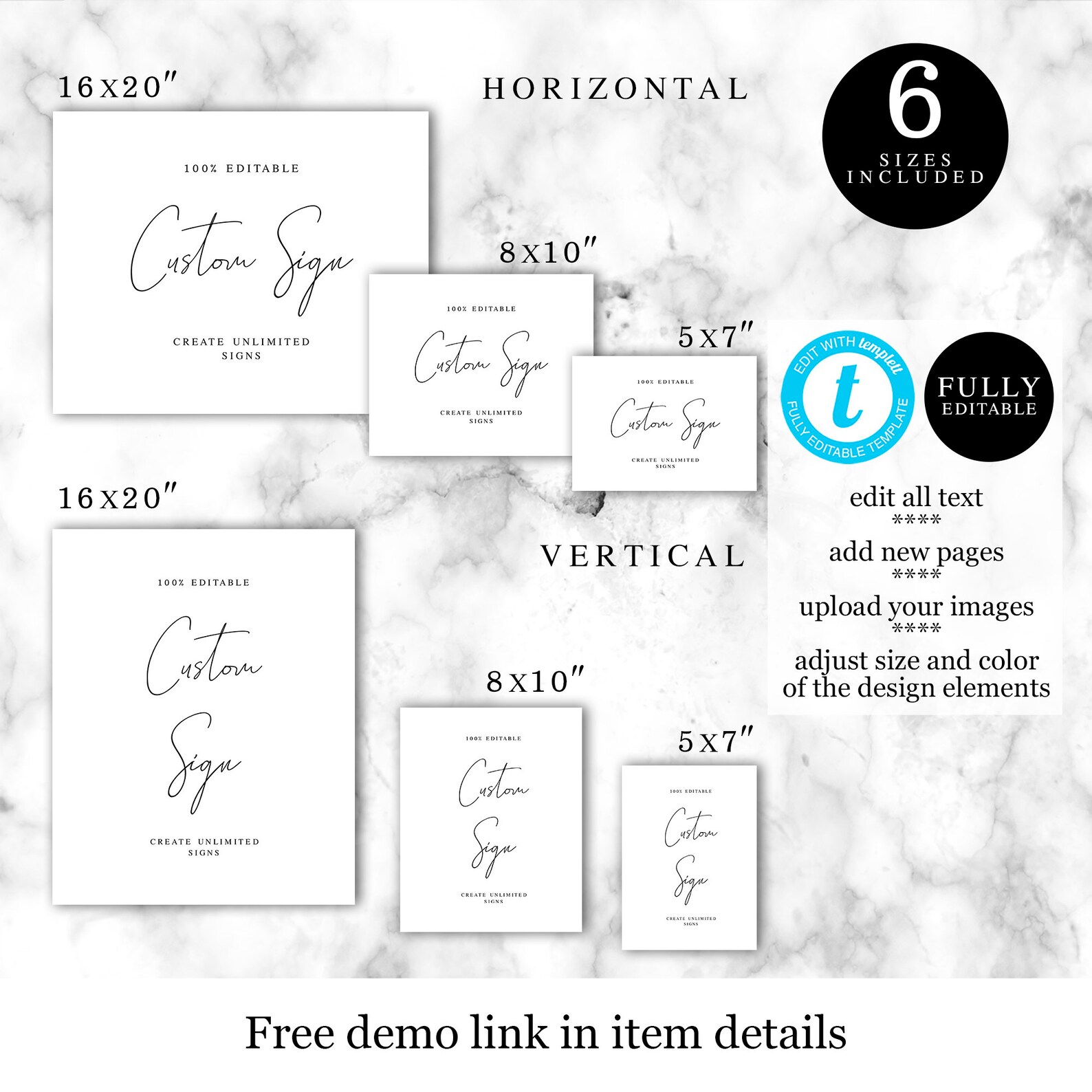 Wedding Sign Template Create Your Own Poster Table Top | Etsy