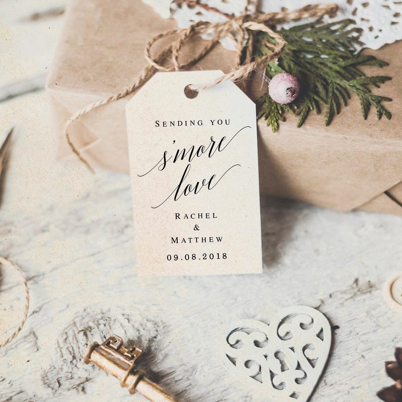 Smore Love Tag Printable Wedding Favor Tags Template - Etsy