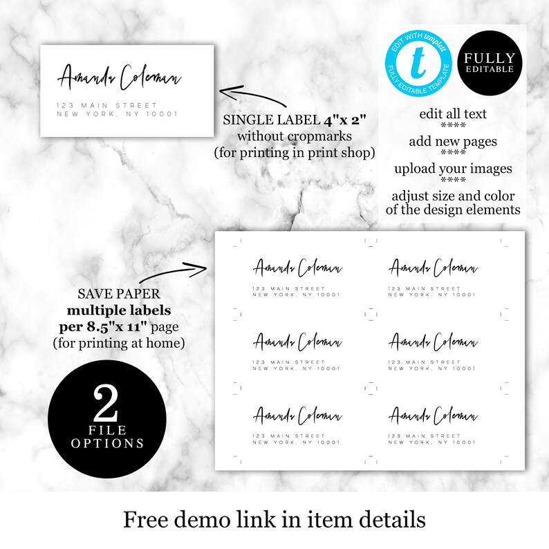 Address Labels Template DIY Printable Envelope Stickers - Etsy