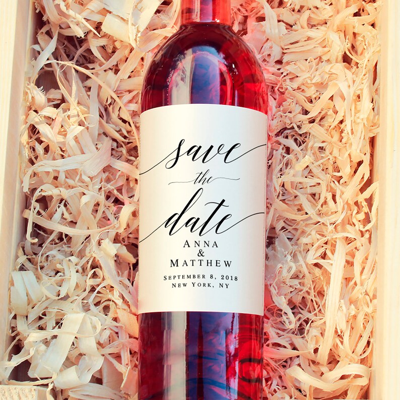 Wedding Save the Date Template Save the Date Wine Label Save Etsy