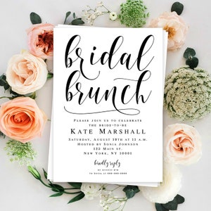 Bridal brunch invite Bridal brunch invitation template download pdf Editable invitation Boho bridal brunch shower invitation Bohemian shower