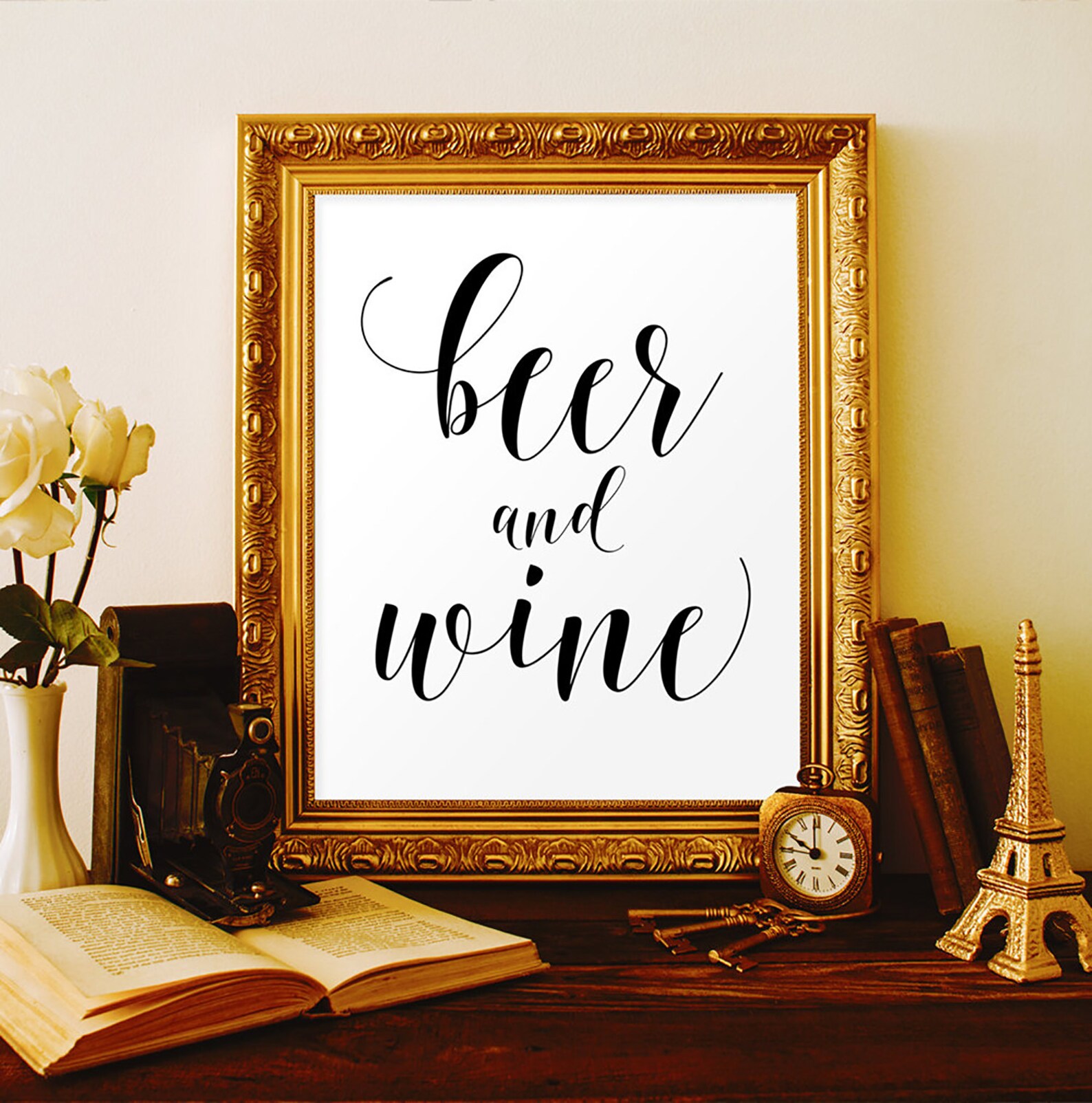 Beer and Wine Sign Open Bar Wedding Sign Wedding Beer Sign Etsy