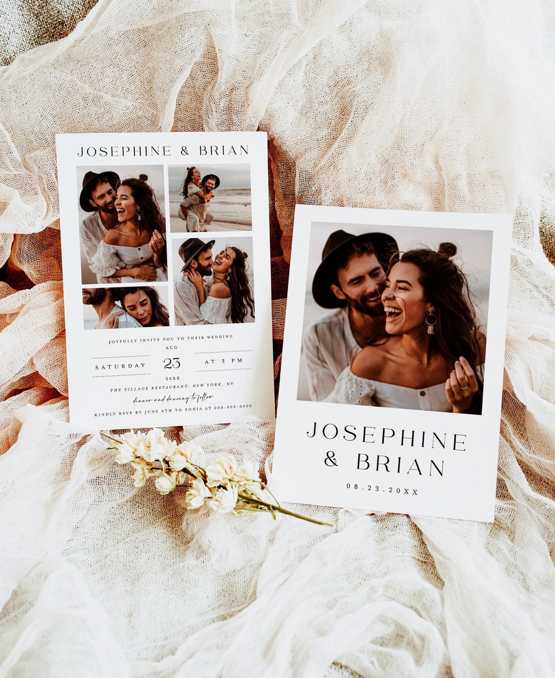 Photo Collage Wedding Invitation, Photo Wedding Invitation Template