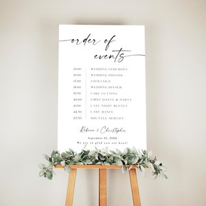 Wedding Order of the Day Sign, Wedding Itinerary Sign Template ...