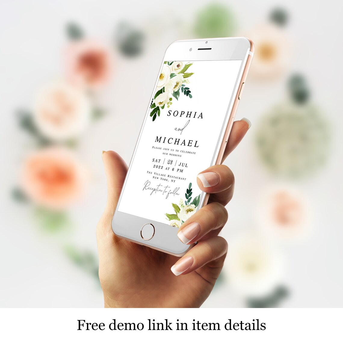 Electronic Invitation Template Wedding Evite Text Message Etsy