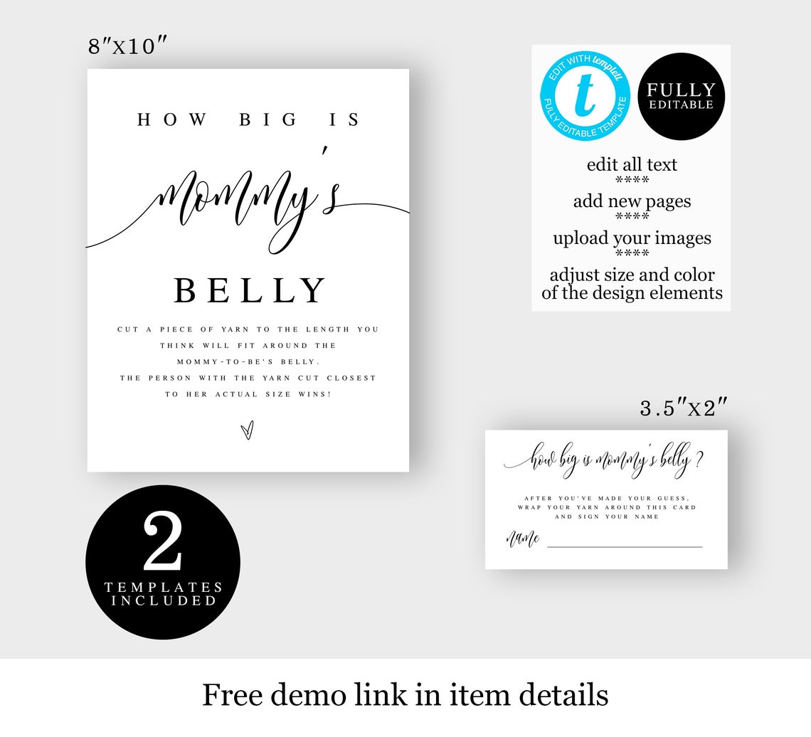 Printable How Big is Mommy's Belly Game Template 100% - Etsy