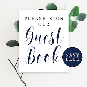 Nautical wedding sign Navy wedding sign Nautical wedding guest book sign Ocean wedding decor Summer wedding themes Navy blue wedding vm23 image 1