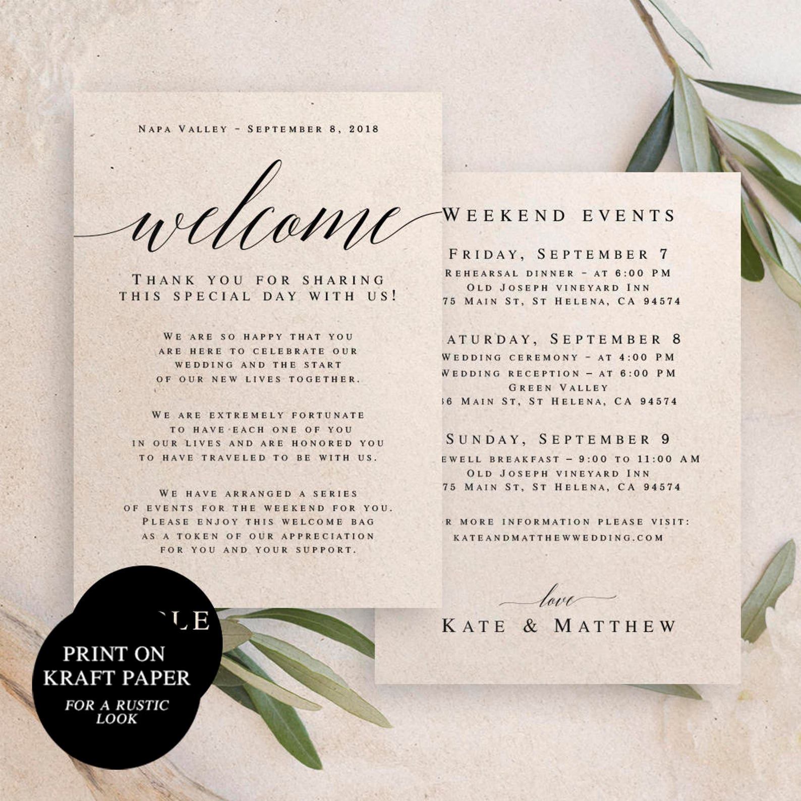 Image 7 for Wedding Welcome Note Template