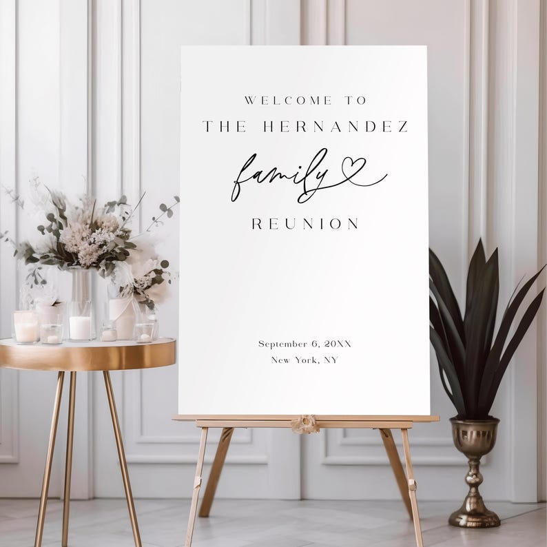 Family Reunion Welcome Sign Printable, Modern BBQ Family Get Together ...