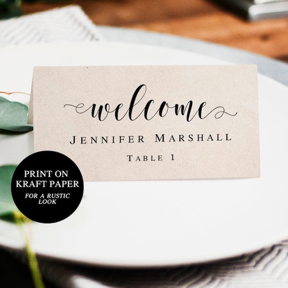 Kraft Printable Place Cards