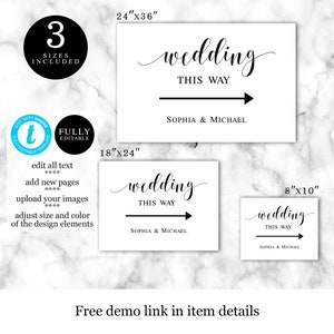 Printable Wedding This Way Sign Template Instant Download - Etsy
