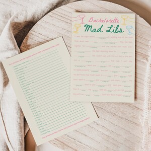 Bachelorette Mad Libs Game, Hand Drawn Bachelorette Weekend Games, Bachelorette Party Mad Libs, Bridal Shower Madlibs, Hens Party Games #c97