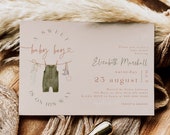 Sweet Baby Boy Invitation, Baby Clothes Invitation, Oh Boy Baby Shower Invitation Template, Bohemian Sweet Baby Boy Shower Invitation #c93