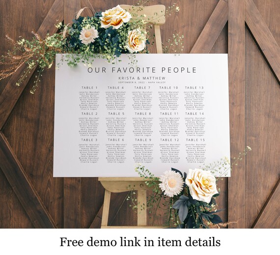 Instant Download Seating Chart Printable Template Our | Etsy