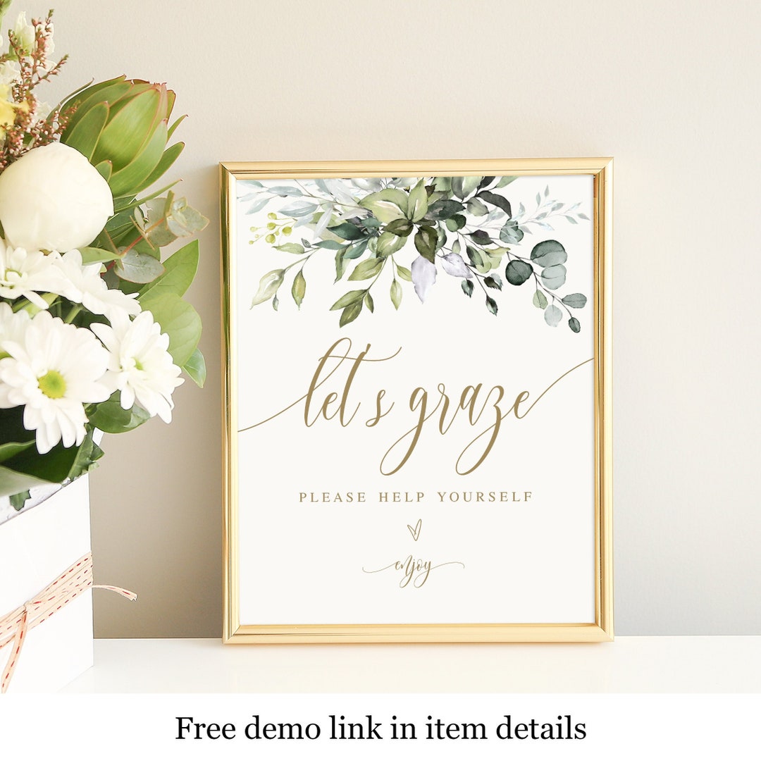 Grazing Station Sign Template Printable Download Grazing Etsy