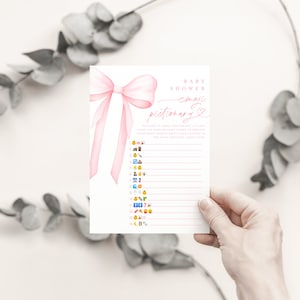 Emoji Pictionary Baby Shower Game, Fun and Easy Baby Shower Game Ideas, Baby Games for Girls #b14