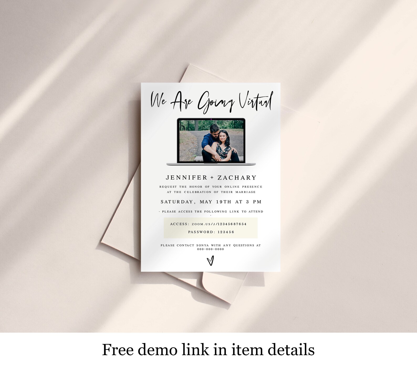 Virtual Wedding Invitation Template Editable Selfediting Etsy