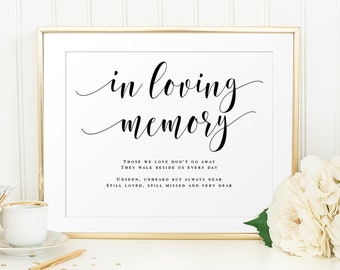 In loving memory template Wedding remembrance sign In loving memory sign Memorial template Catholic wedding sign Wedding memorial sign #vm31