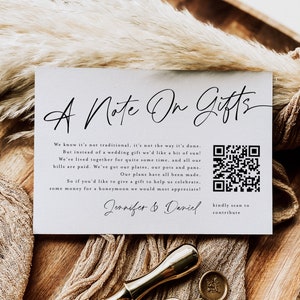 Een opmerking over cadeaukaart, kaart huwelijksreis met QR-code, kaart Honeyfund, geldgeschenken, financiële geschenken, insteekkaart cadeaus #f38