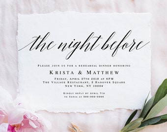The night before invitation Rehearsal dinner invitation template Pre wedding party invitation Editable invitation Instant download DIY #vm51