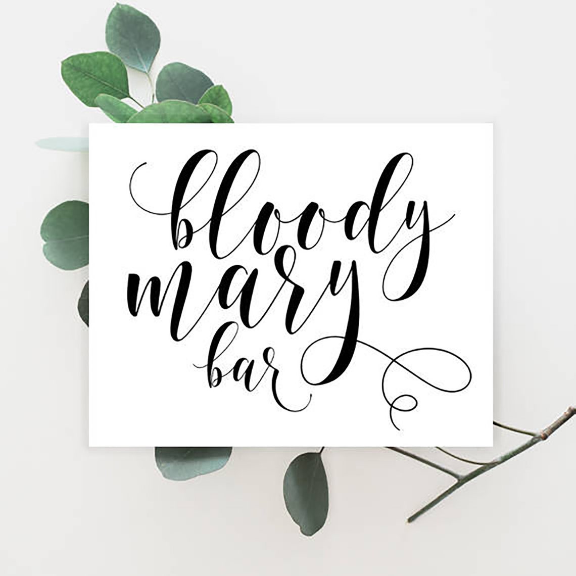 Bloody mary bar sign Bridal shower poster Mountain | Etsy