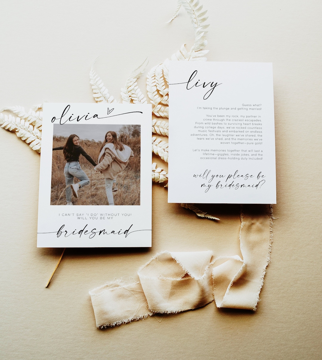 Bridesmaid Proposal Card Template Photo Bridesmaid Proposal - Etsy