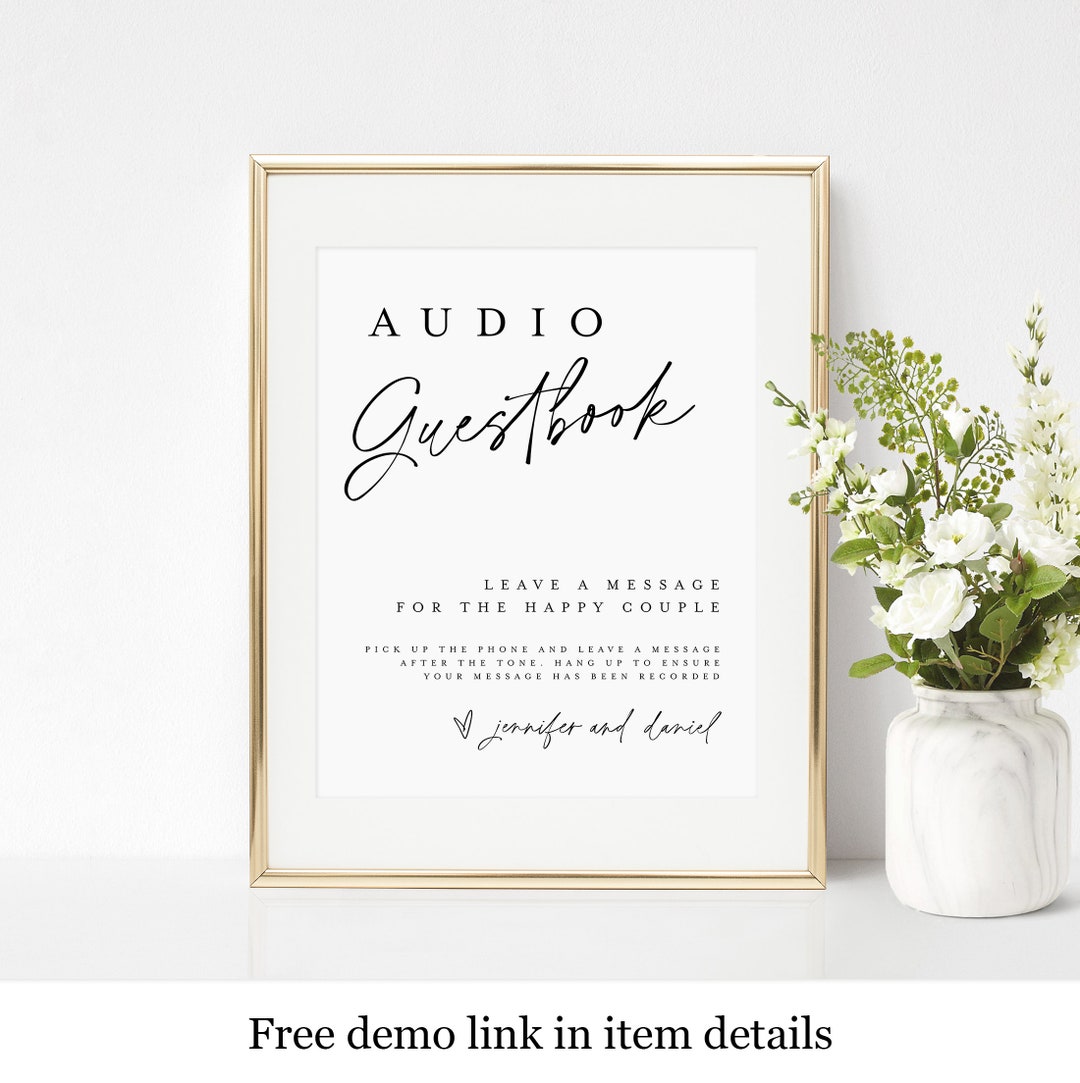 Audio Guest Book Sign Template, Pick up the Phone, Telephone, Message Audio Guest Book Sign Template, Pick up the Phone, Telephone, Message
