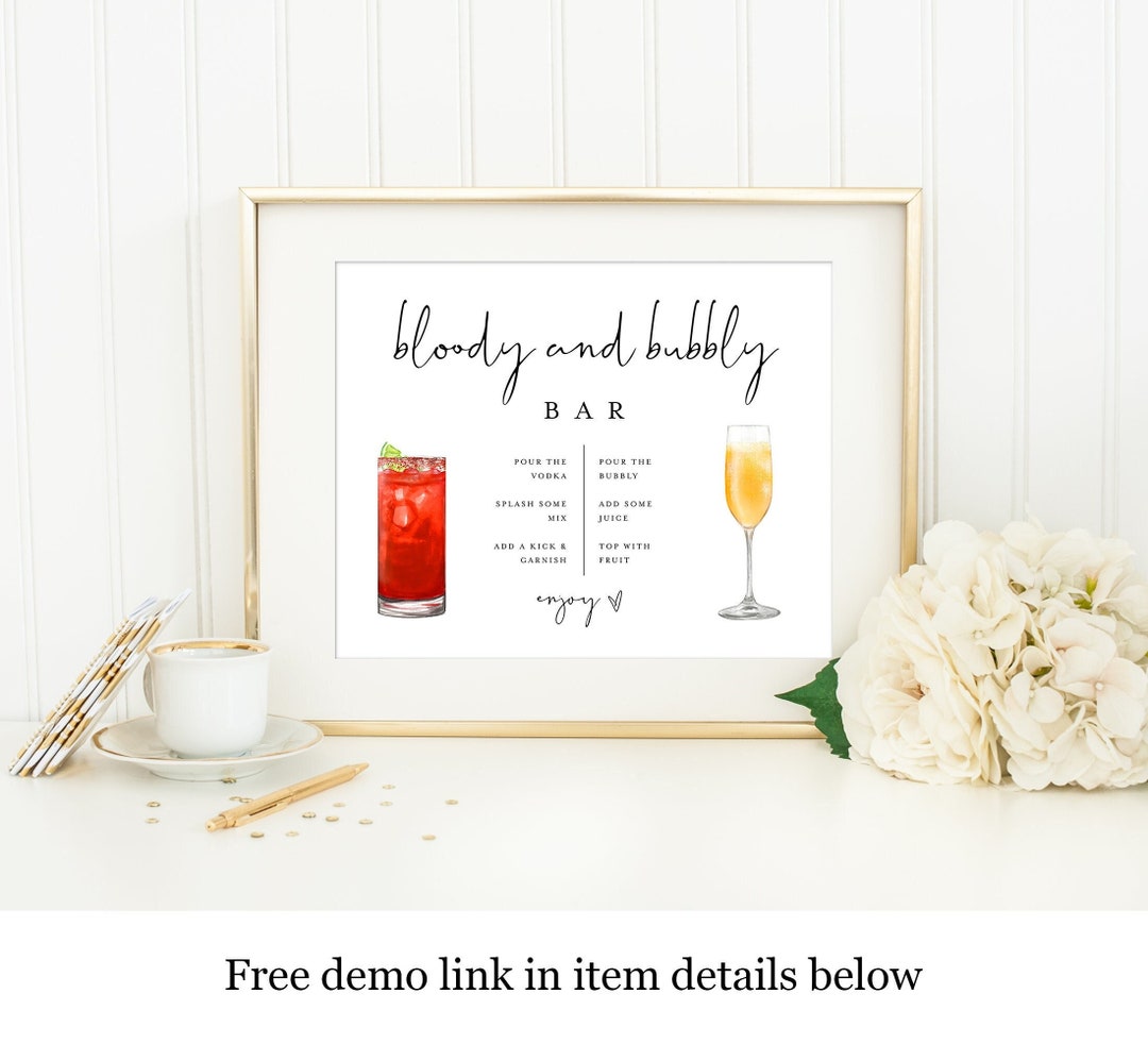 Printable Bloody Mary and Mimosa Bar Sign Template Bloody and - Etsy