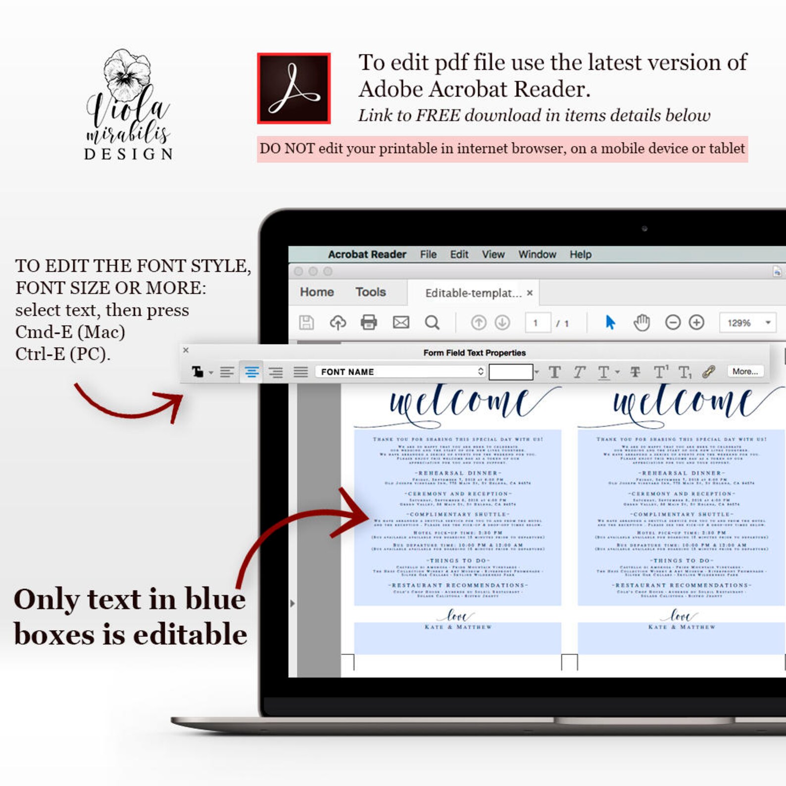 Navy Wedding Template Wedding Itinerary Instant Download - Etsy
