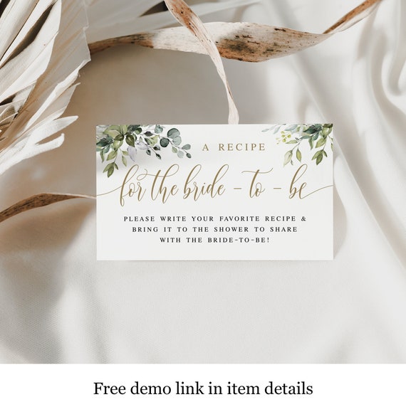 Share A Recipe Card Bridal Shower Recipe Card Request Invite - Etsy