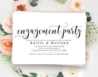 Engagement party invitation printable Engagement invitation printable Engagement invites Editable template Wedding engagement party ideas