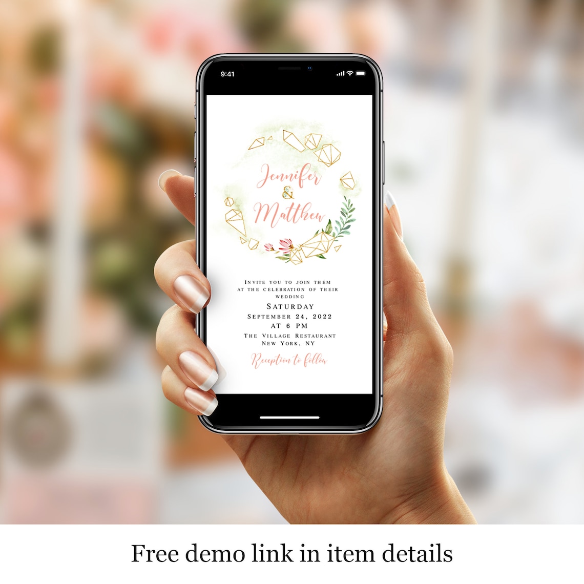 Electronic Invitation Template Wedding Evite Text Message Etsy