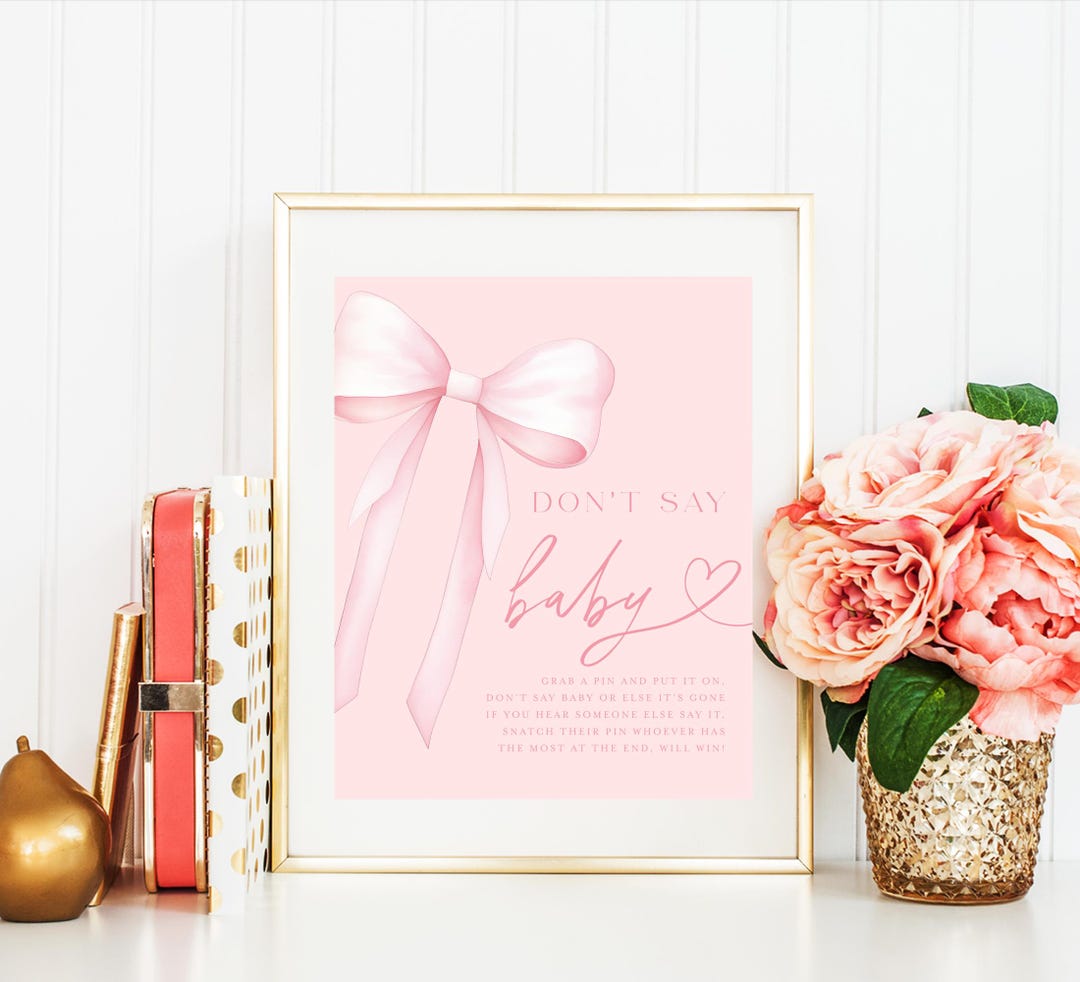 Pink Bow Game, Pink Ribbon Baby Shower Game, Pink Bow Baby Brunch ...