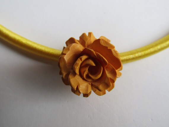Mother/'s Day Gift LC Silk 5mm Cord necklace with Hand Made Silk Organza Pink and Purple Flower Floating Pendant Love it