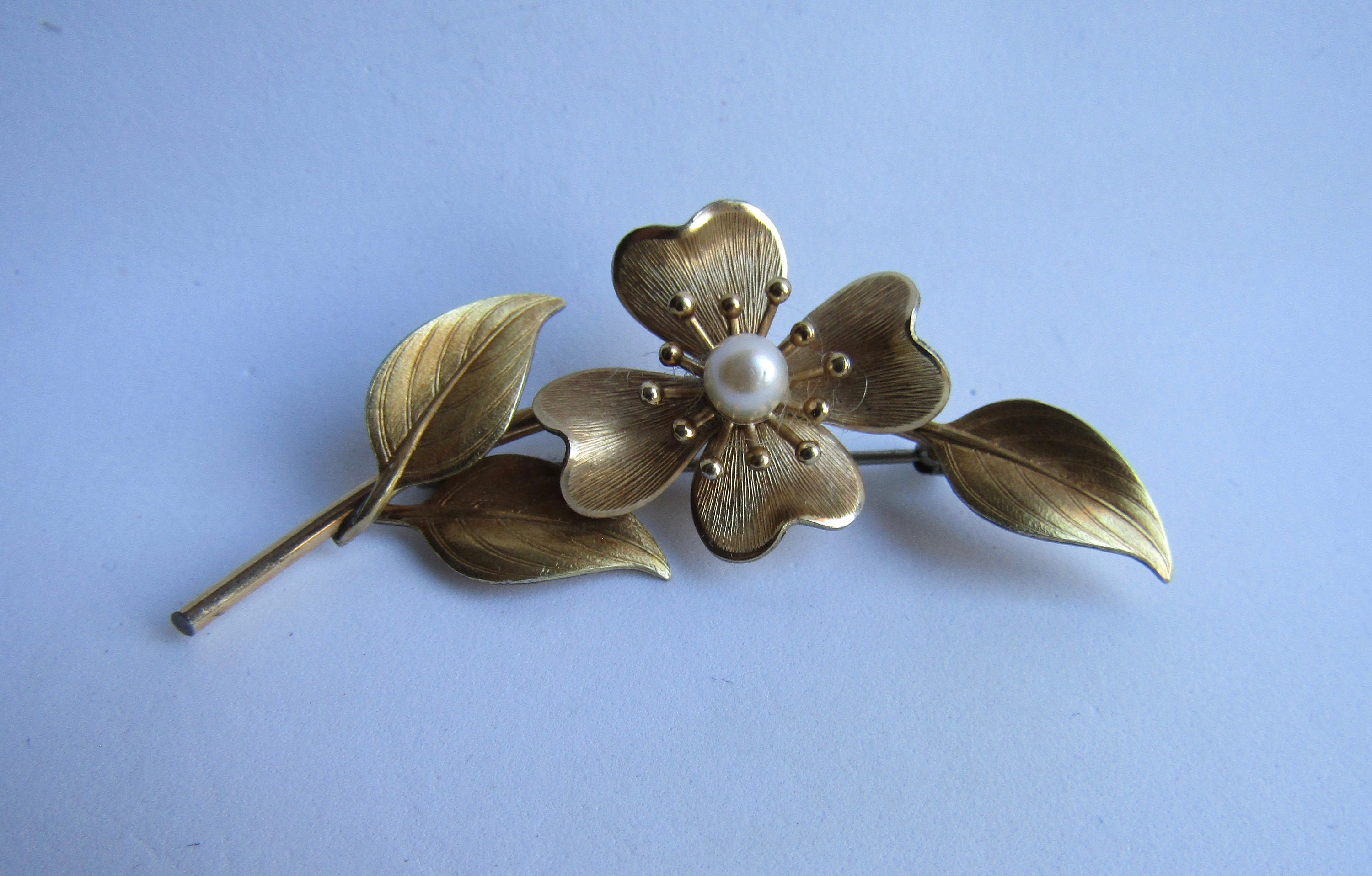 Vintage Signed Krementz Gold Plate Silver Cultured Pearl Etsy