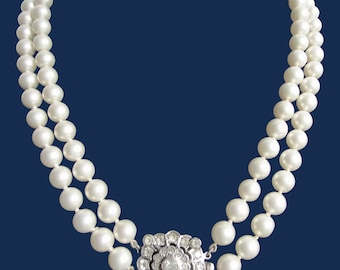 Vintage MIKIMOTO Pearl Necklace Sterling Silver Clasp Cultured