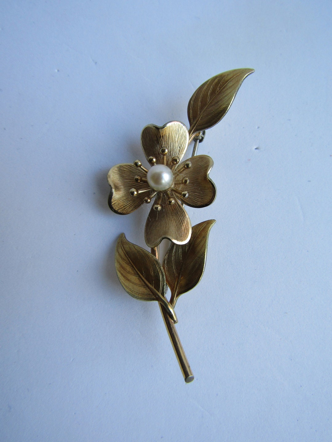 Vintage Signed Krementz Gold Plate Silver Cultured Pearl Etsy