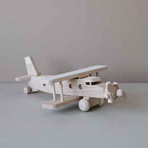 Wooden bi-plane toy (custom colour choice) - Wooden toy - Toddler gift - Plane toy - Gift for kids - Airplane toy - Toddler toy