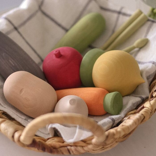 Wooden Vegetables - Wooden toys - Pretend play -Play food toy - Vegetable toys - Play kitchen - Gift for kids - Montessori