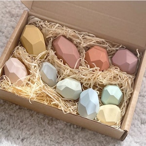 Balancing stones Pastel tones set of 10 Wooden balancing stones Gift for kids Stacking stones Montessori toys Easter gift image 6