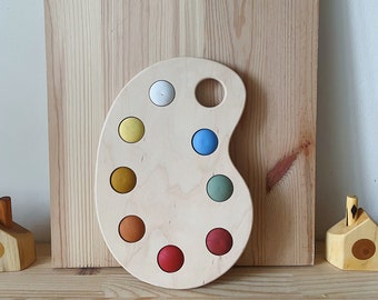 Artist Colour Palette - Custom Colour Choice - Wooden toy - Pretend play - Nursery Decor - Montessori toys - Waldorf toys