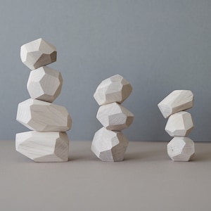 Balancing stones - Natural wood - Tumi ishi - Wooden balancing blocks - Gift for kids - Waldorf toy - Wooden toys - Montessori toy