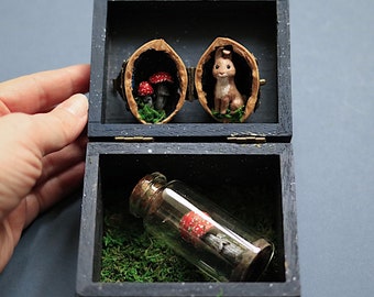 Boîte forêt enchantée - Lapin - Jeu de simulation - Jouet souvenir - Jouets inspirés de la forêt - Cadeau de Pâques pour enfants