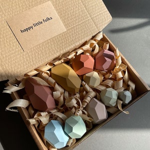 Balancing stones - Cotton candy tones - set of 10 - Wooden balancing stones - Gift  for kids - Stacking stones - Montessori toys