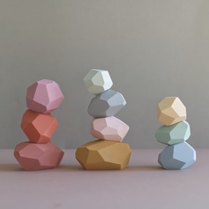 Balancing stones - Pastel tones - set of 10 - Wooden balancing stones - Gift  for kids - Stacking stones - Montessori toys - Easter gift