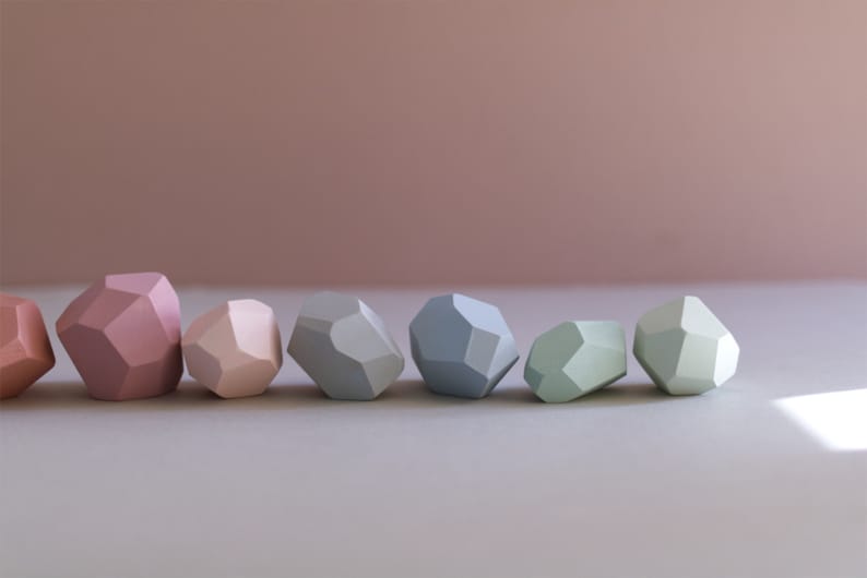 Balancing stones Pastel tones set of 10 Wooden balancing stones Gift for kids Stacking stones Montessori toys Easter gift image 5