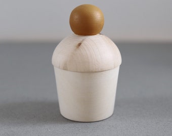 Boîte souvenir en bois pour cupcakes - Jouet en bois - Simulation de nourriture - Jeu de simulation - Cadeau pour enfants - Fée des dents - Simulation de cuisine - Jeu ouvert