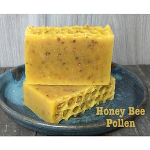 Honey Bee Pollen Soothing Soap, Great Facial or Body Bar. Organic and Natural. Helps Fight Acne & Eczema. Gentle moisturizer image 1