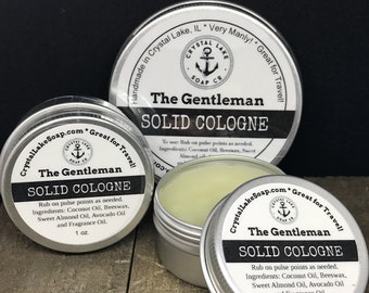 The GENTLEMAN  Solid Cologne Tin - Great for Travel, Work, Gym & Pocket.  Masculine or Unisex Cologne